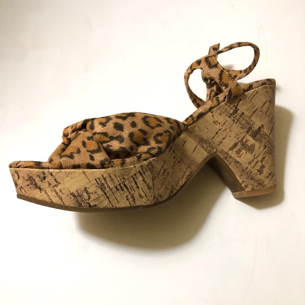 Leopard Cork Wedge